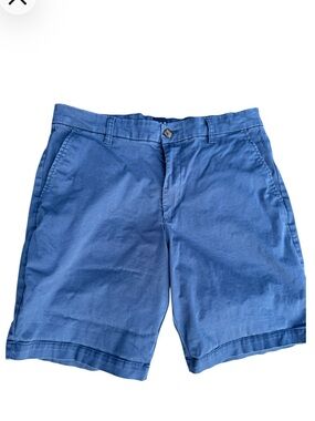 GAP Men's Slate Blue Flat-Front Chino Shorts Size: 34